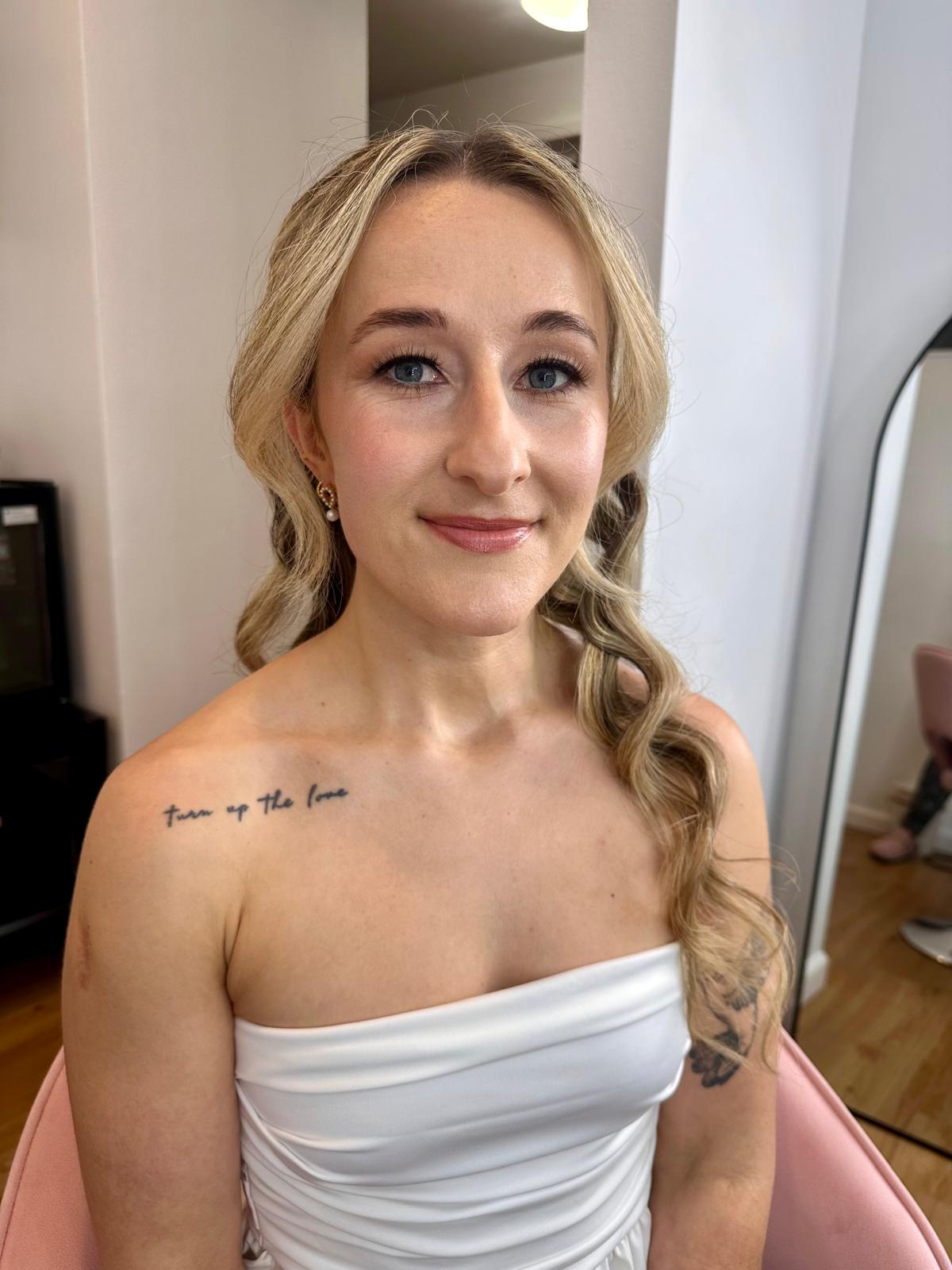 Elegant bridal makeup look, photo-ready finish in Irvine