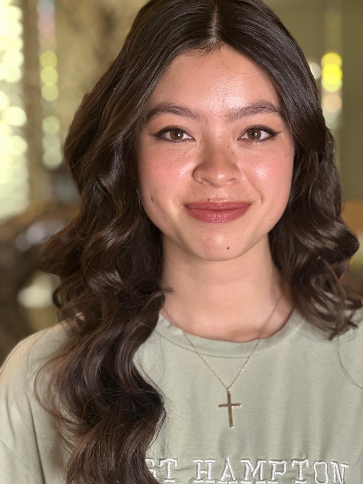 Hair and makeup trial preview before a teen event